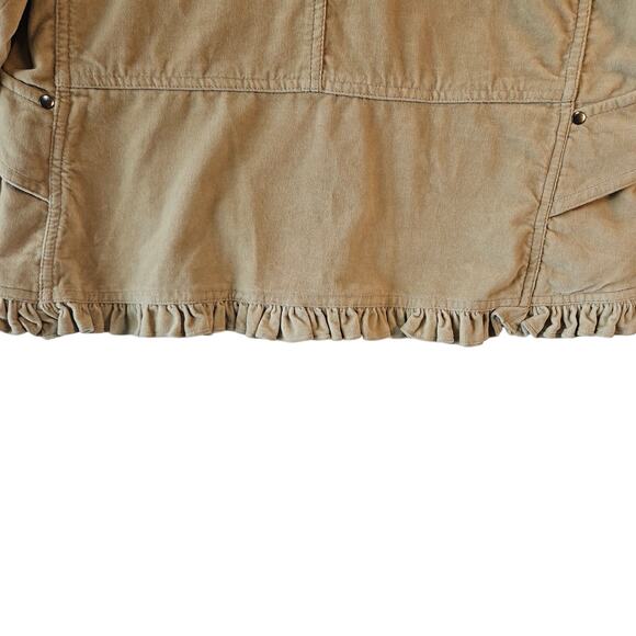 Eivissa Velvet Blazer Jacket Beige Ruffle Lace Size XL Retro Chic, Boho Y2K - Picture 8 of 8
